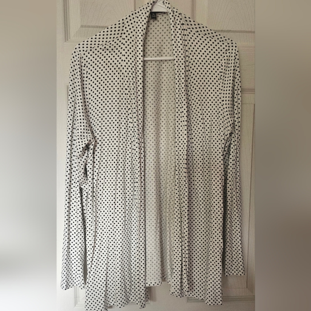 Polka Dot Open Front Blazer